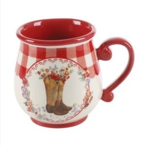The Pioneer Woman Red Novelty Boot Gingham 16-Ounce Mug